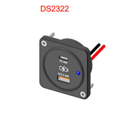 Dual Port USB Socket - 12-24V - DS2322 - ASM
